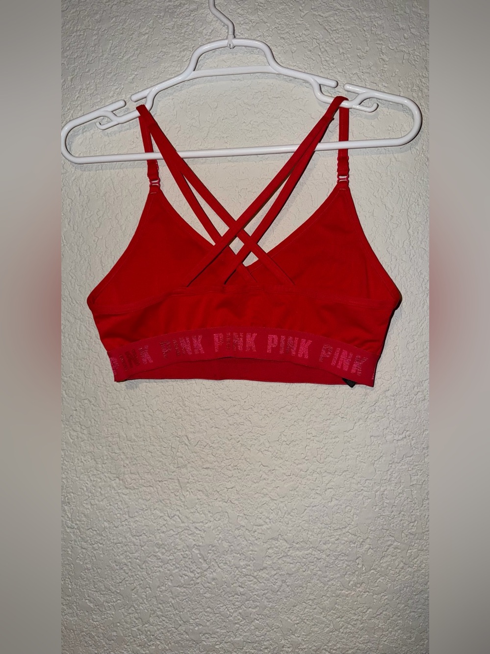 PINK Victoria's Secret Red Seamless Crisscross Bralette